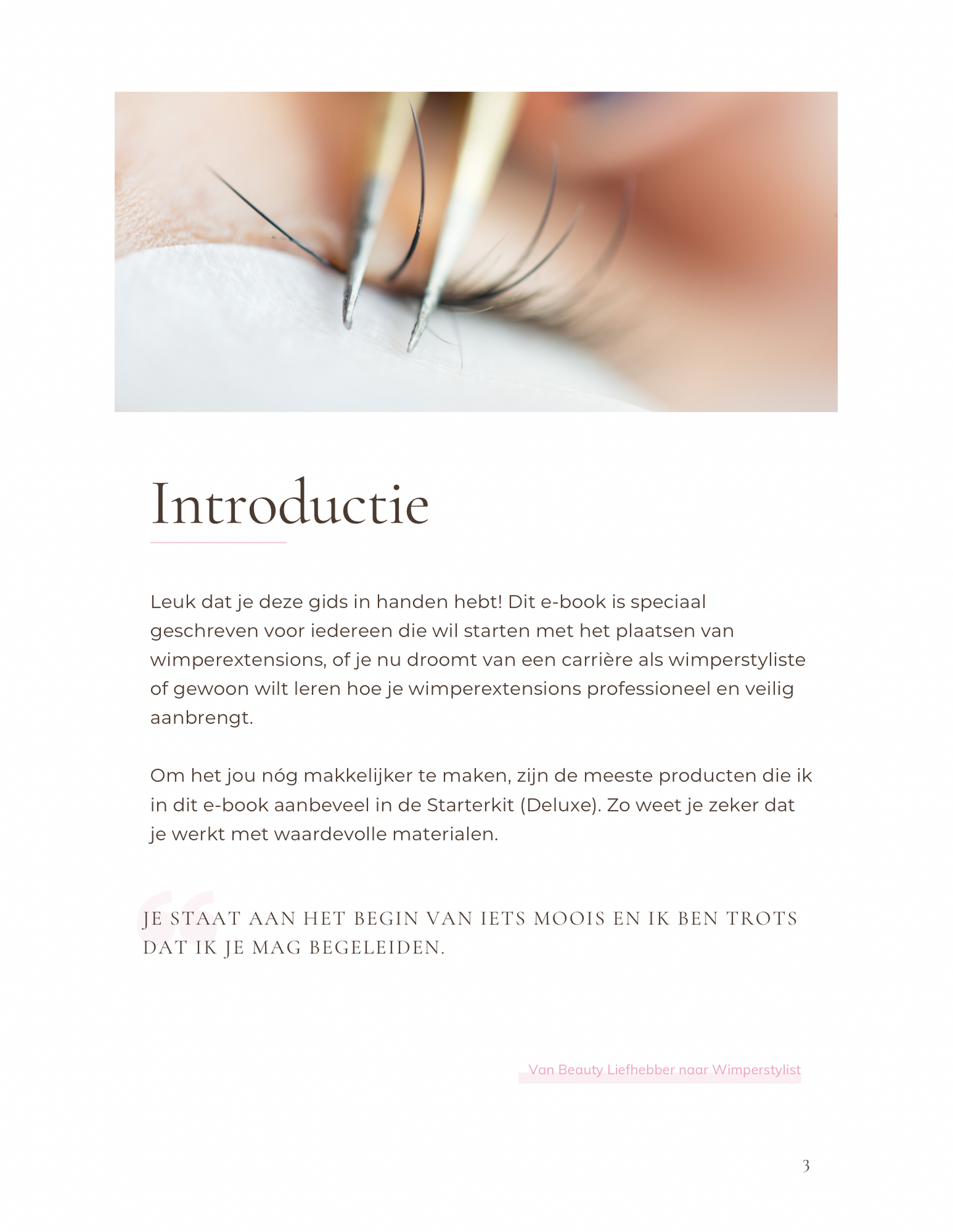 E-book “Van Wimperliefhebber Naar Wimperstylist”